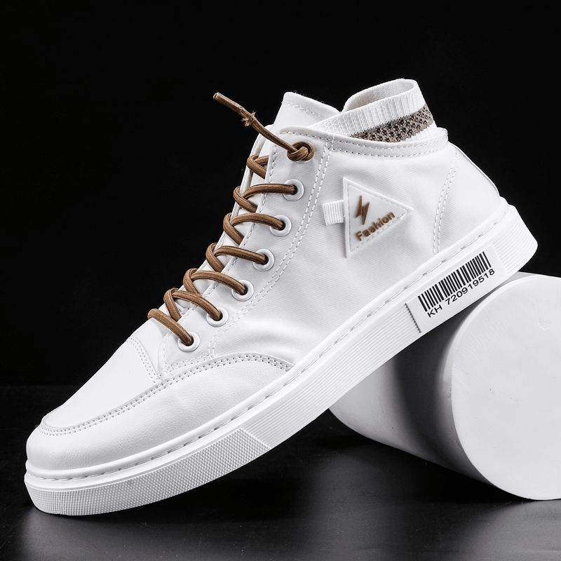 Män Snygga Sömmar Canvas Bekväma Ventilerande High Top Casual Sneakers