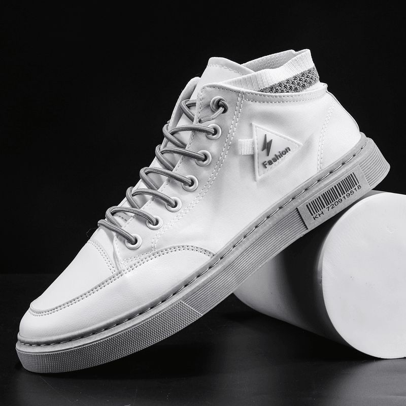 Män Snygga Sömmar Canvas Bekväma Ventilerande High Top Casual Sneakers