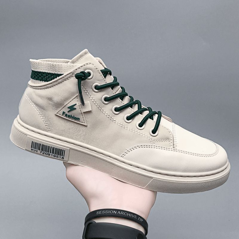 Män Snygga Sömmar Canvas Bekväma Ventilerande High Top Casual Sneakers