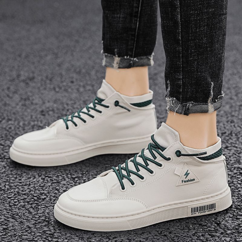 Män Snygga Sömmar Canvas Bekväma Ventilerande High Top Casual Sneakers