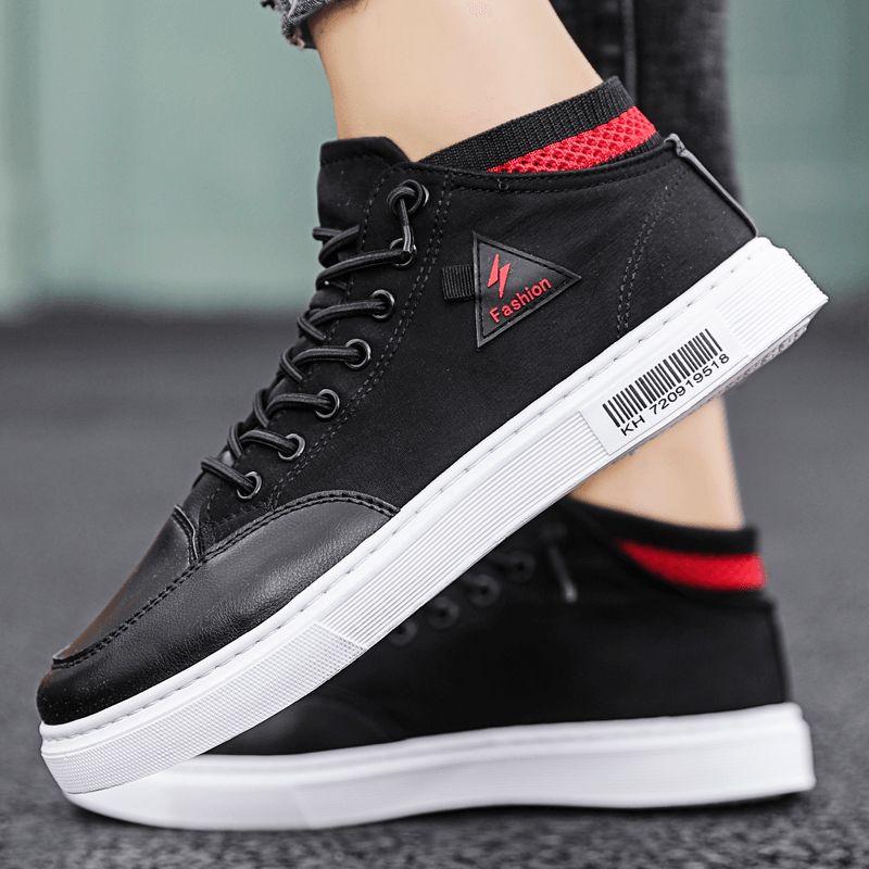 Män Snygga Sömmar Canvas Bekväma Ventilerande High Top Casual Sneakers