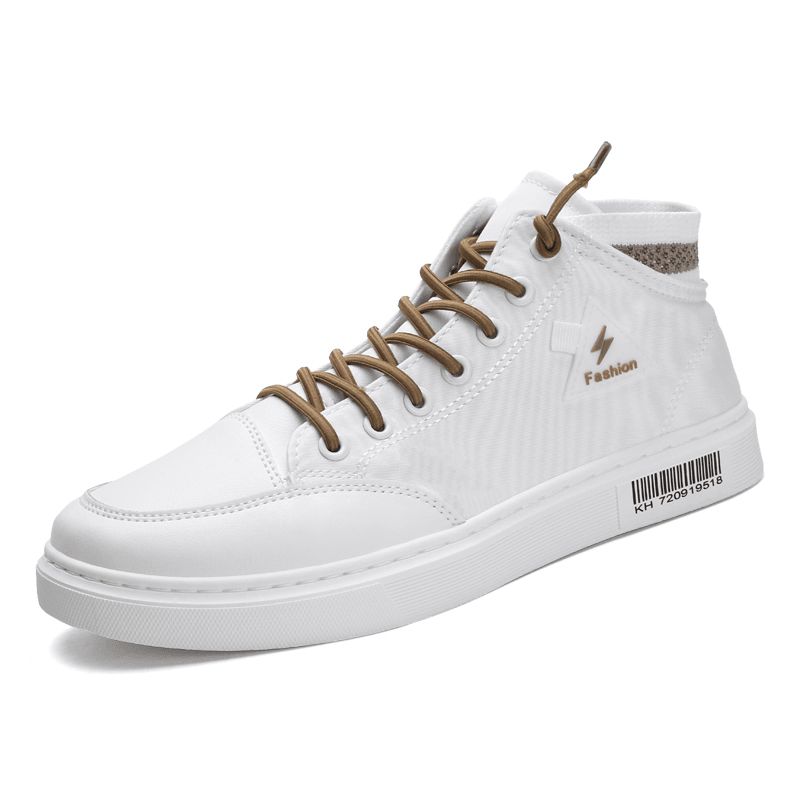 Män Snygga Sömmar Canvas Bekväma Ventilerande High Top Casual Sneakers