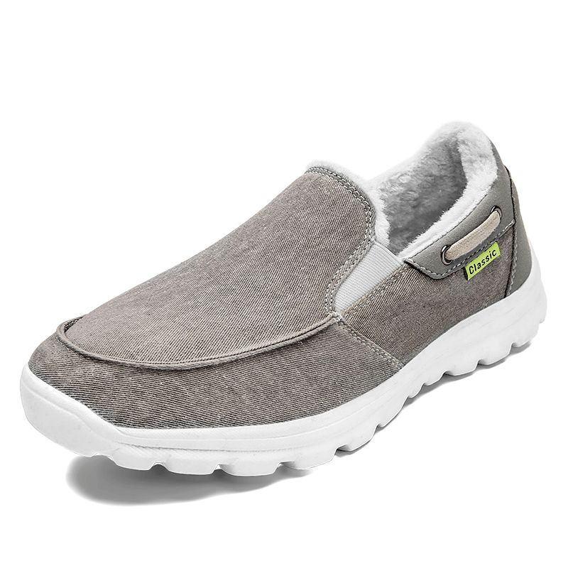 Män Sömnadstyg Varm Bekväma Elastiska Slip-On Sport Casual Platta Skor