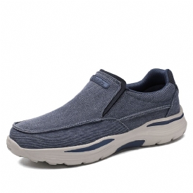 Män Sport Lättviktsplattform Comfy Slip On Casual Denim Sneakers