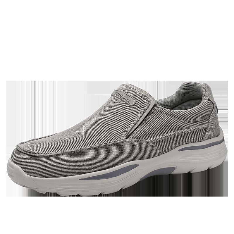 Män Sport Lättviktsplattform Comfy Slip On Casual Denim Sneakers