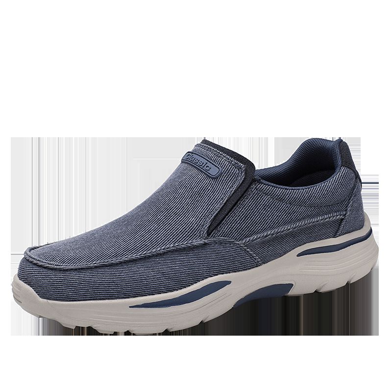 Män Sport Lättviktsplattform Comfy Slip On Casual Denim Sneakers