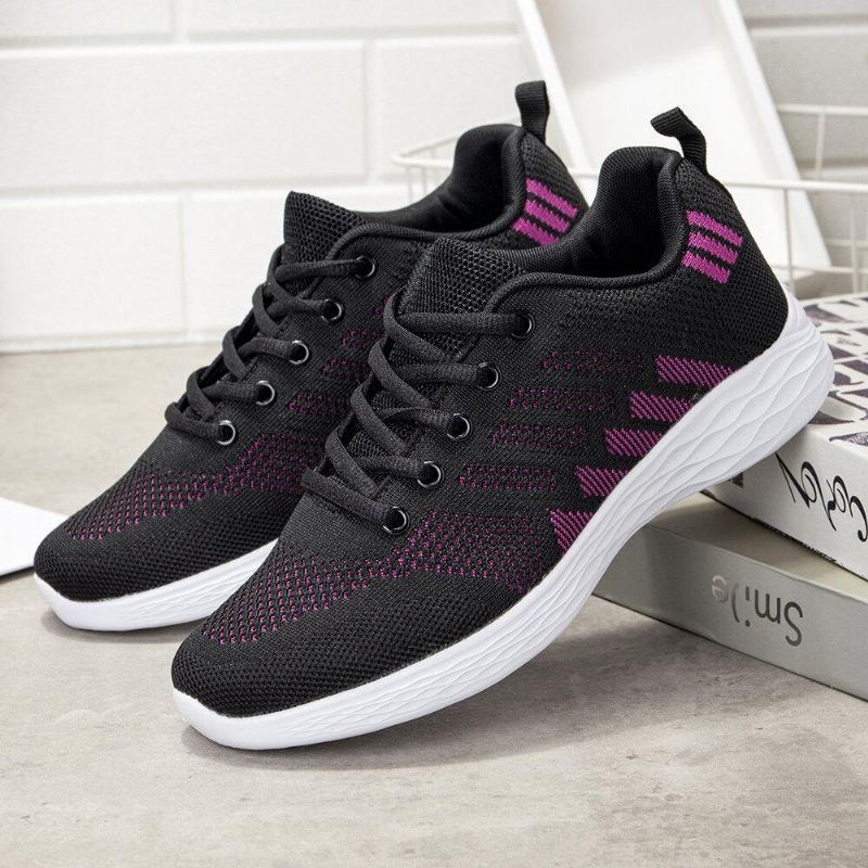 Stor Storlek Damer Andas Air Mesh Lace Up Running Casual Sko