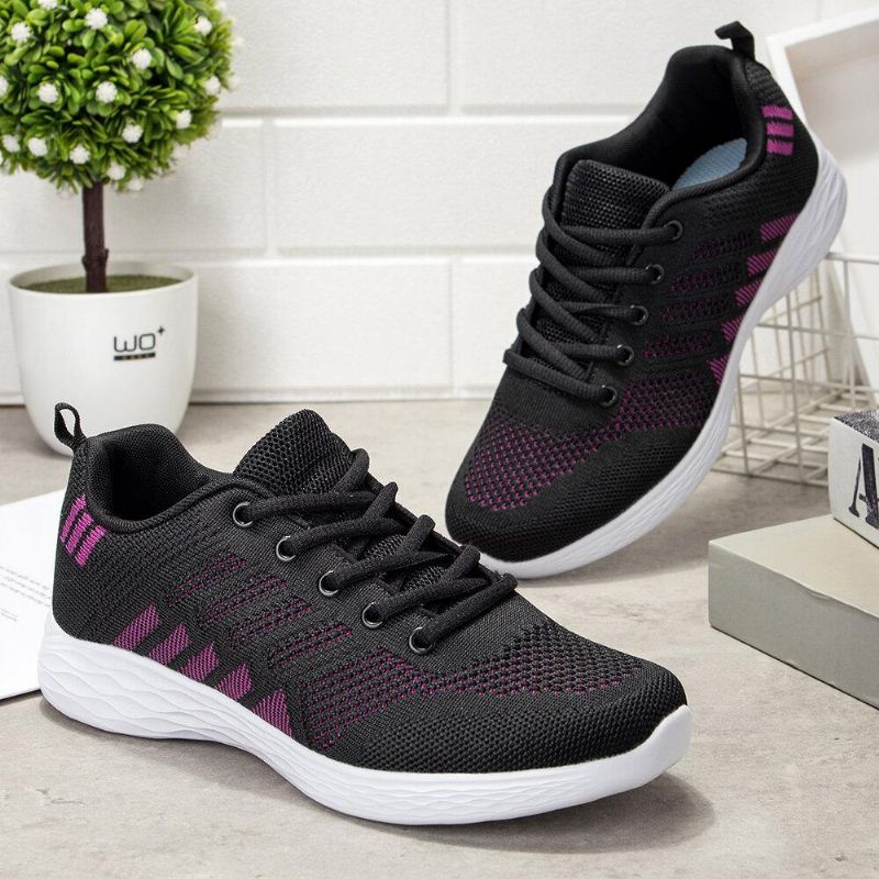 Stor Storlek Damer Andas Air Mesh Lace Up Running Casual Sko