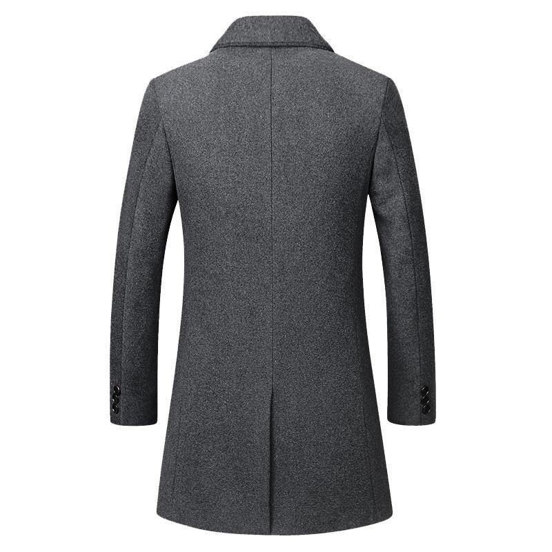 Herr Business Casual Trench Coat I Ylle Medelång Enkelknäppt Slim Fit Coat