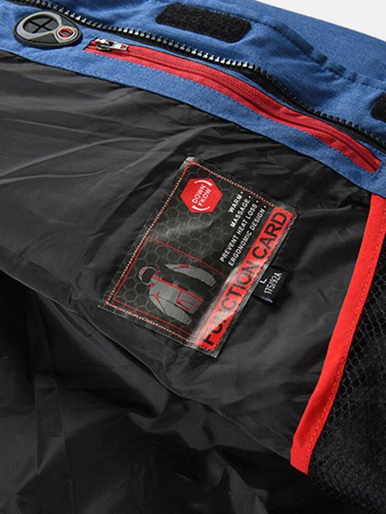 Mäns Vinter Varm Tjock Dragkedja Detalj Enfärgad Hooded Down Coat