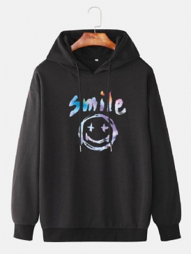 Herr Graffiti Smile Print Dragsko Casual Pullover Hoodie