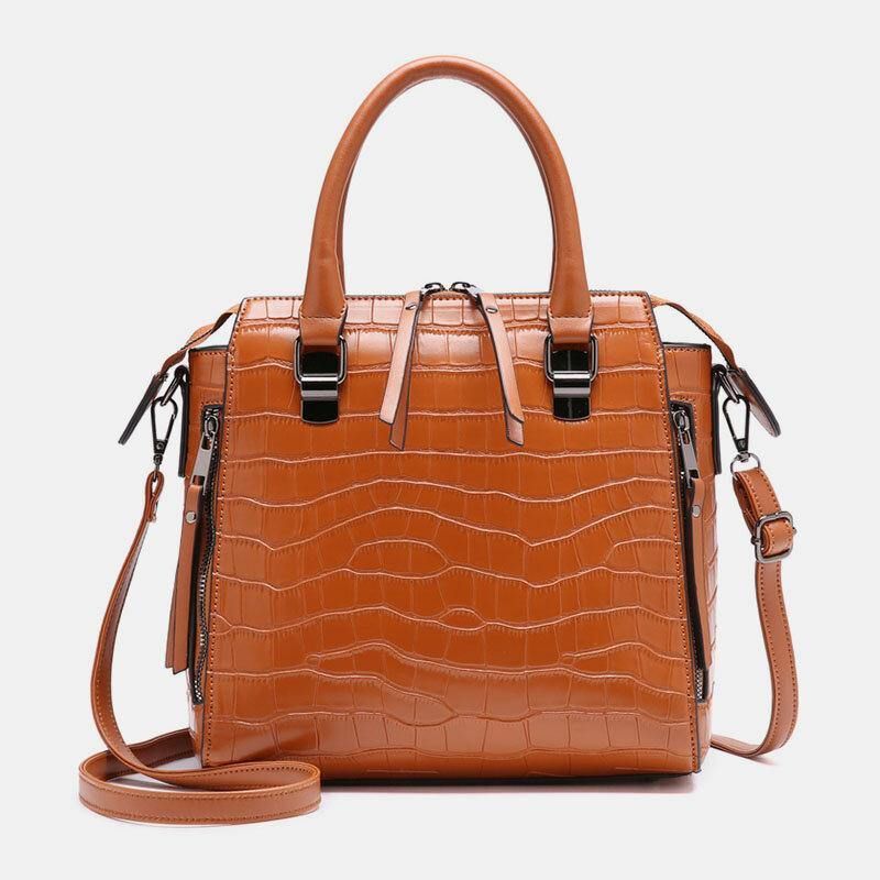 4 St Vintage Croc-Präglad Plånbok Med Stor Kapacitet Clutchväska Handväska Axelväska Crossbody-Väska