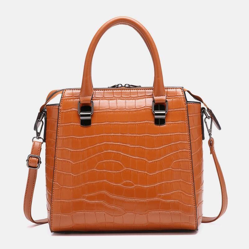 4 St Vintage Croc-Präglad Plånbok Med Stor Kapacitet Clutchväska Handväska Axelväska Crossbody-Väska