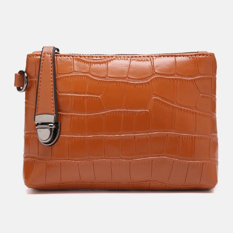 4 St Vintage Croc-Präglad Plånbok Med Stor Kapacitet Clutchväska Handväska Axelväska Crossbody-Väska