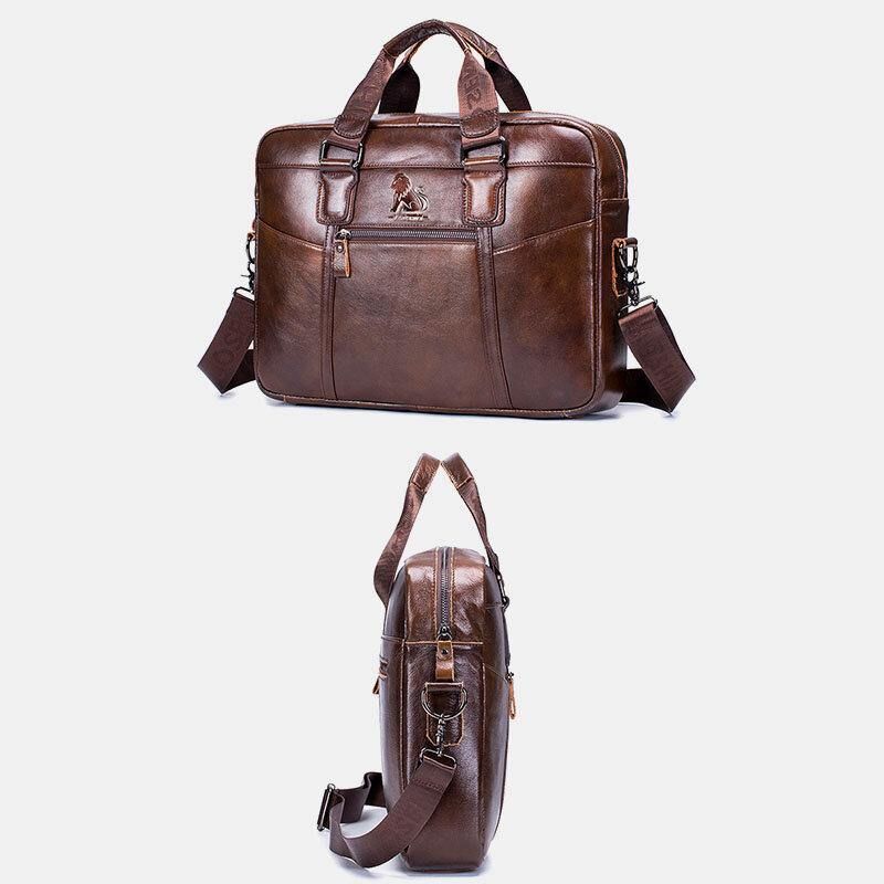 Äkta Läder Vintage Handväska Axelväska Messenger Bag För Män