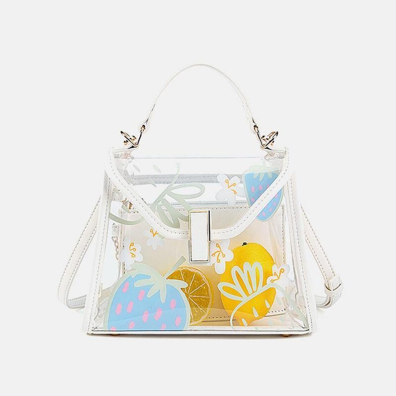 Dam Twist Lock 2St Frukt Transparent Crossbody Bag Handväska