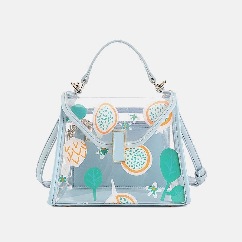 Dam Twist Lock 2St Frukt Transparent Crossbody Bag Handväska