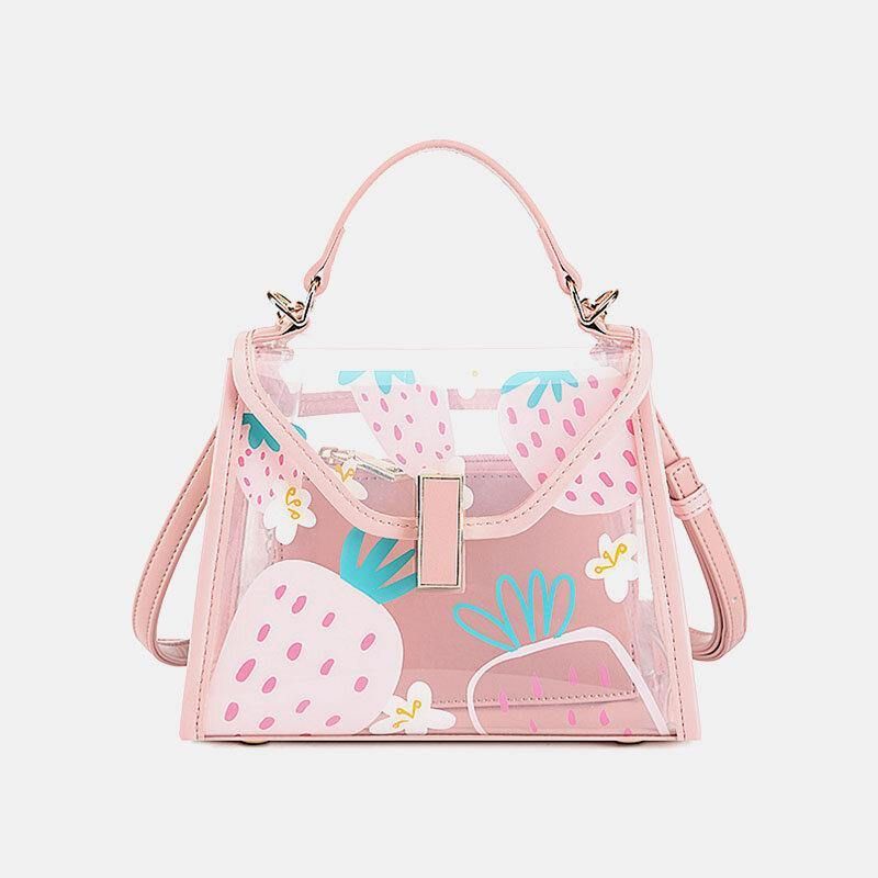 Dam Twist Lock 2St Frukt Transparent Crossbody Bag Handväska