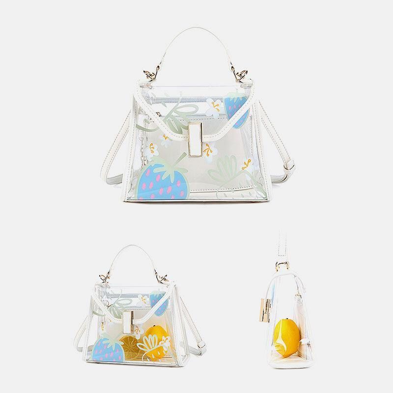 Dam Twist Lock 2St Frukt Transparent Crossbody Bag Handväska