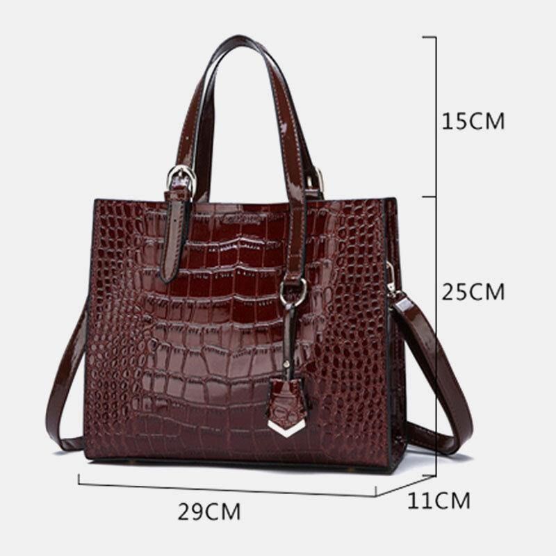 Kvinnor 2 St Alligator Pu Multi-Pocket Handväska Med Stor Kapacitet Crossbody Bag Tote