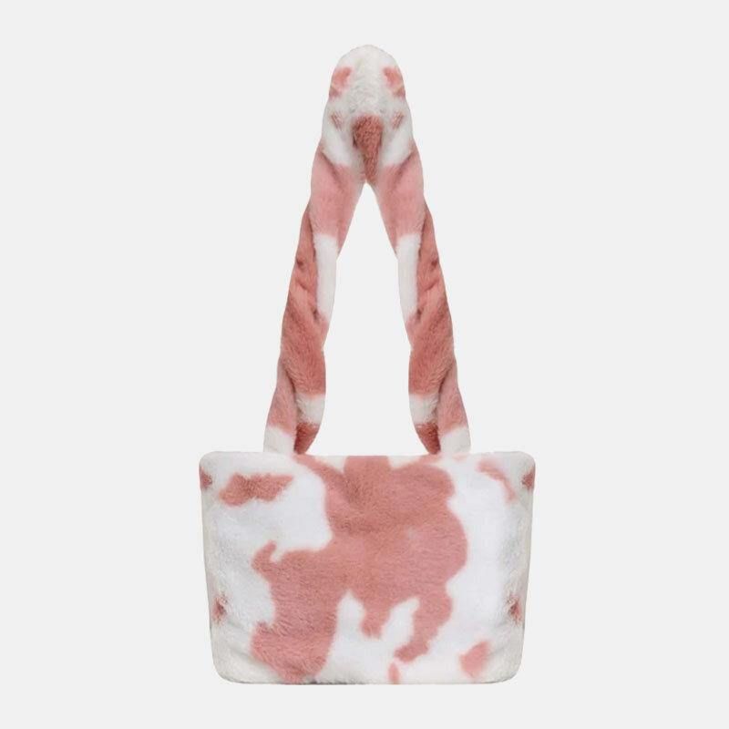 Kvinnor Filt Tie-Dye Casual Mode Mjuk Multi-Carry Handväska Axelväska Crossbody-Väska