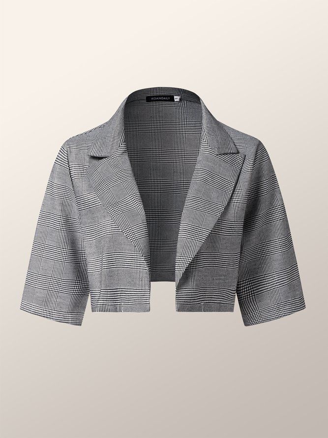 Crop Halv Ärm Daily Lapel Collar Regular Fit Urban Blazer