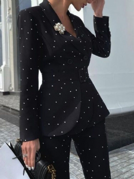 Polka Dots Lapel Elegant Blazer