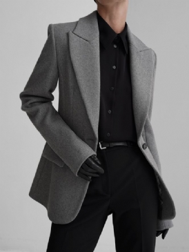 Regular Fit Lapel Collar Långärmad Plain Blazer