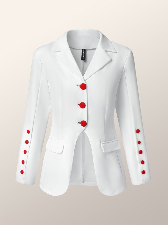 Regular Fit Lapel Collar Plain Blazer