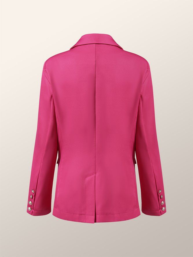 Rose Red Långärmad Plain Elegant Regular Fit Blazer