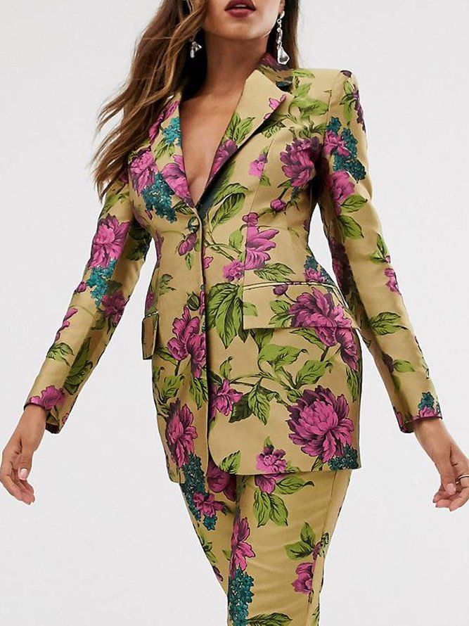 Sjalkrage Floral Fit Elegant Blazer