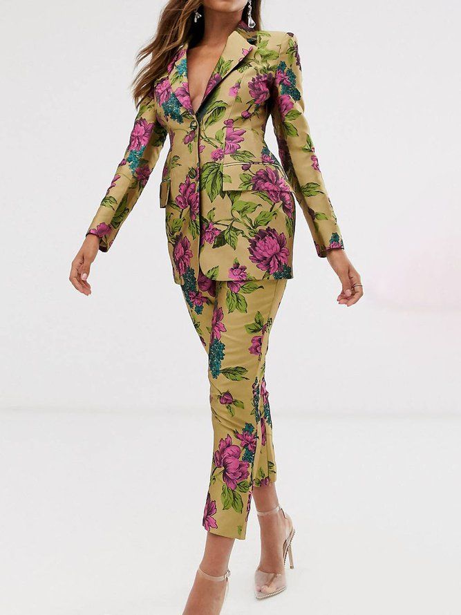 Sjalkrage Floral Fit Elegant Blazer