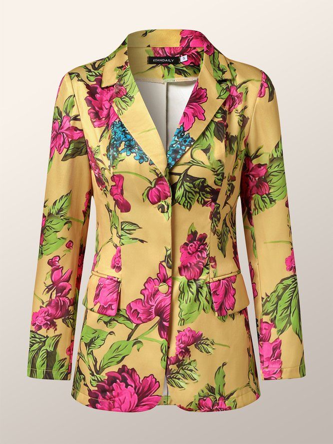 Sjalkrage Floral Fit Elegant Blazer