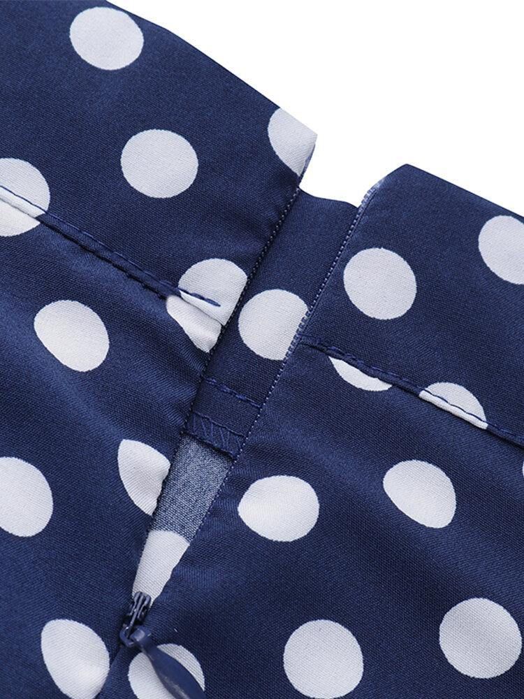 Kvinnor Polka Dot Print Loose Big Swing Sidofickor Casual Lång Kjol