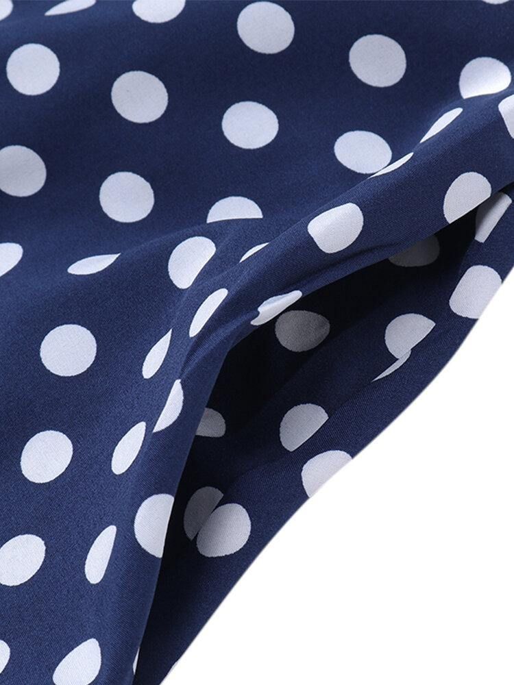 Kvinnor Polka Dot Print Loose Big Swing Sidofickor Casual Lång Kjol