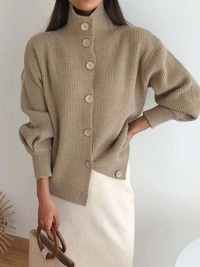 Långärmad Loose Casual Sweater Coat