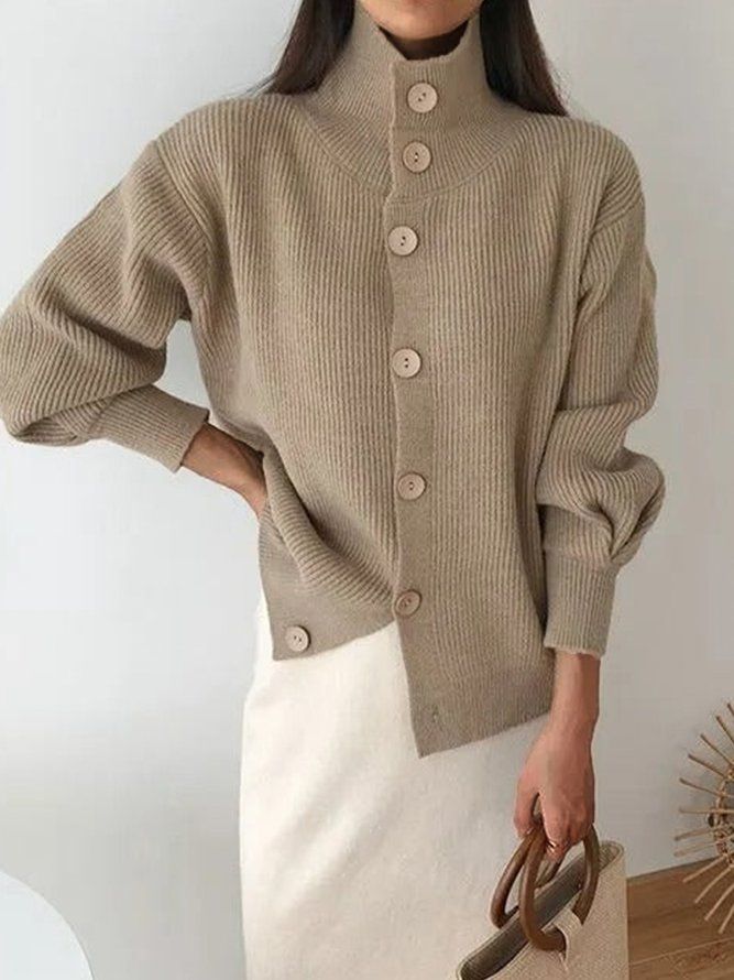 Långärmad Loose Casual Sweater Coat