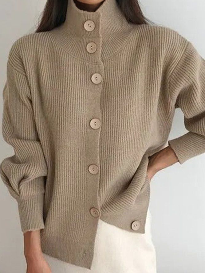 Långärmad Loose Casual Sweater Coat