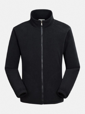 Ny Kappa För Män Dubbelsidig Enfärgad Casual Collar Cardigan Fleecejacka