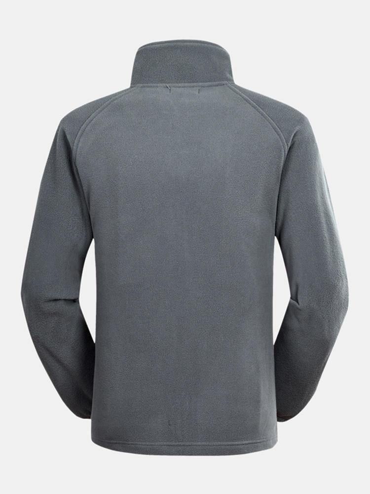 Ny Kappa För Män Dubbelsidig Enfärgad Casual Collar Cardigan Fleecejacka