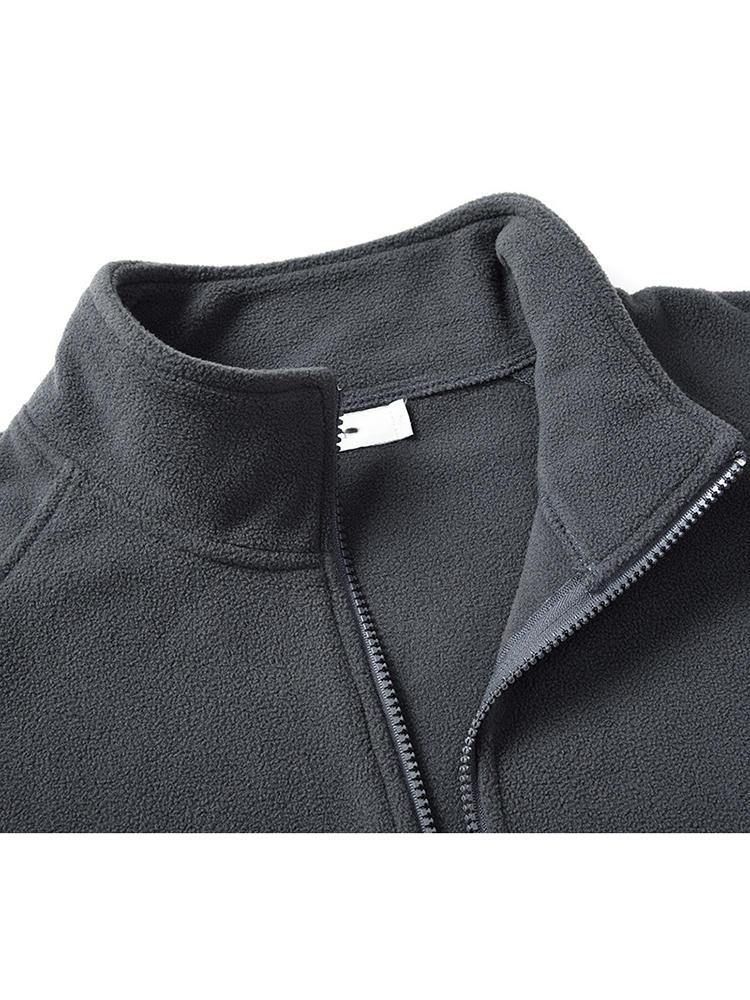 Ny Kappa För Män Dubbelsidig Enfärgad Casual Collar Cardigan Fleecejacka