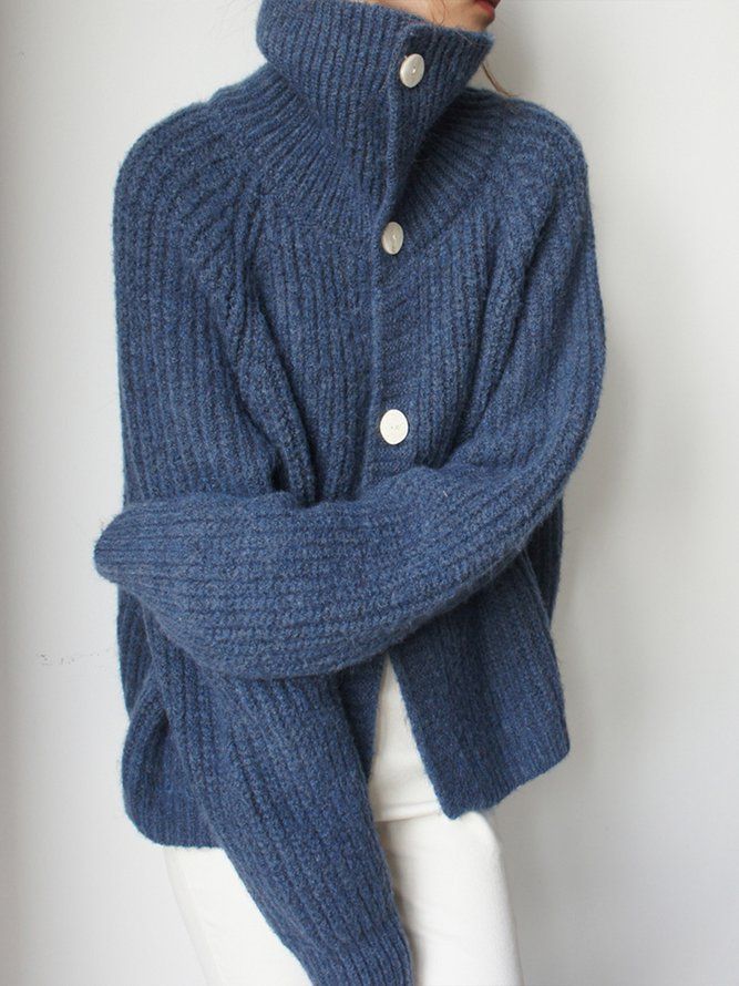 Ståkrage Urban Enfärgad Tröja Cardigan