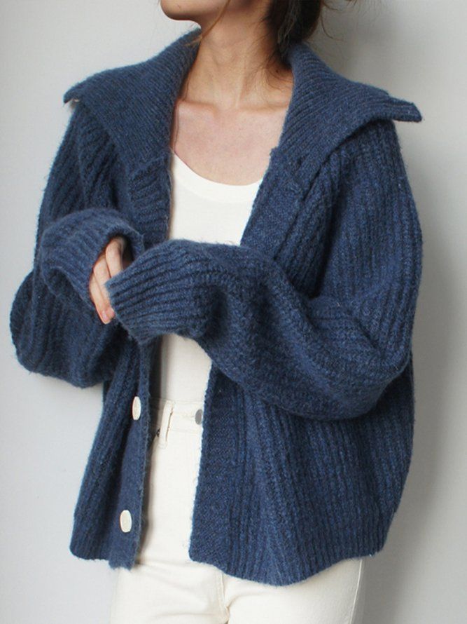 Ståkrage Urban Enfärgad Tröja Cardigan