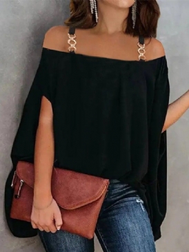 Elegant Plain Cold Shoulder Top