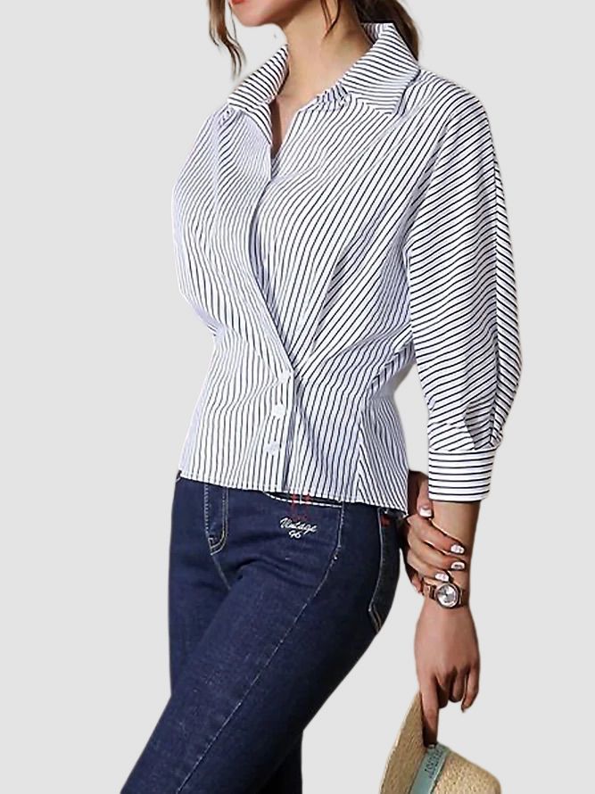 Regular Fit Shirt Collar Daily Blus