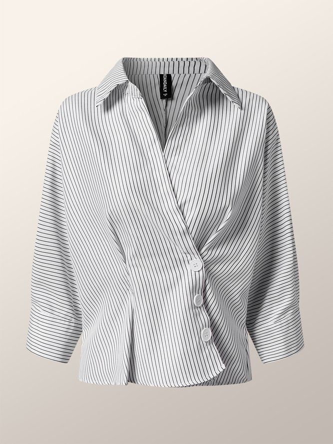 Regular Fit Shirt Collar Daily Blus