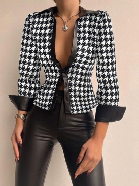 Skjortkrage Långärmad Urban Regular Fit Houndstooth-Blus