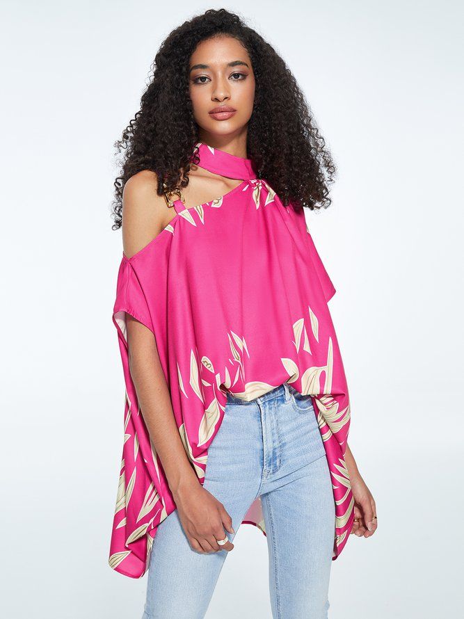 Statement Lossa Plants Asymmetrisk Neck Top