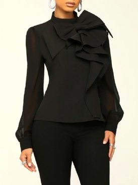 Vanlig Elegant Blus Med Krage