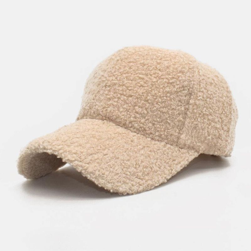 Kvinnor Lamm Hår Varm Vinter Utomhus Solskydd Casual Par Hat Baseball Hat